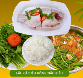 LẨU CÁ DIÊU HỒNG Ngót / Riêu